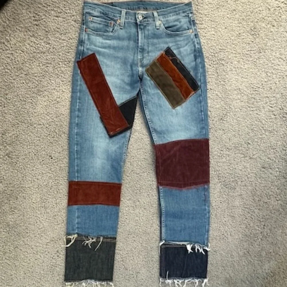 Levi's 511 Patchwork Jeans Professionally Crafted 33 x 32 - Classic 80s Skater